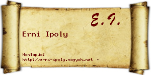Erni Ipoly névjegykártya